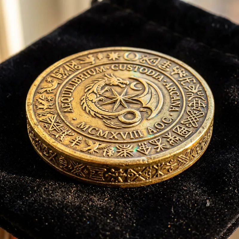 Intricate Gold Token Design | Exclusive Symbol of Ancient Civilization Intricate Gold Token Design | Exclusive Symbol of Ancient Civilization