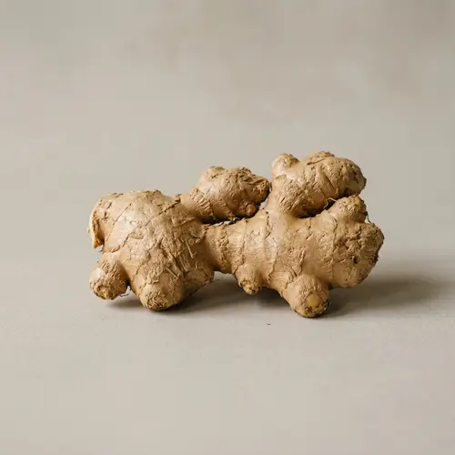 Organic Raw Ginger | Vibrant, Light Brown Skin | Neutral Background
