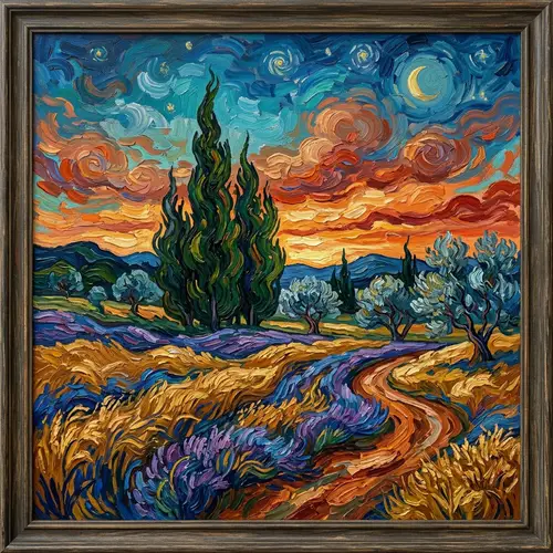 Post-Impressionist Oil Painting Inspired by Nature