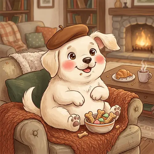 Adorable Pompompurin: Cream Puppy Character with Brown Beret