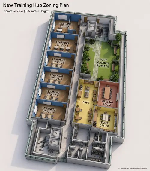 Isometric View Design with 3.5-Meter Height