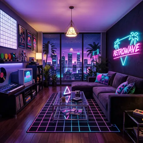 Beautiful Retrowave Living Room Design Ideas