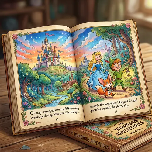 Fairytale Style Book with Whimsical Characters