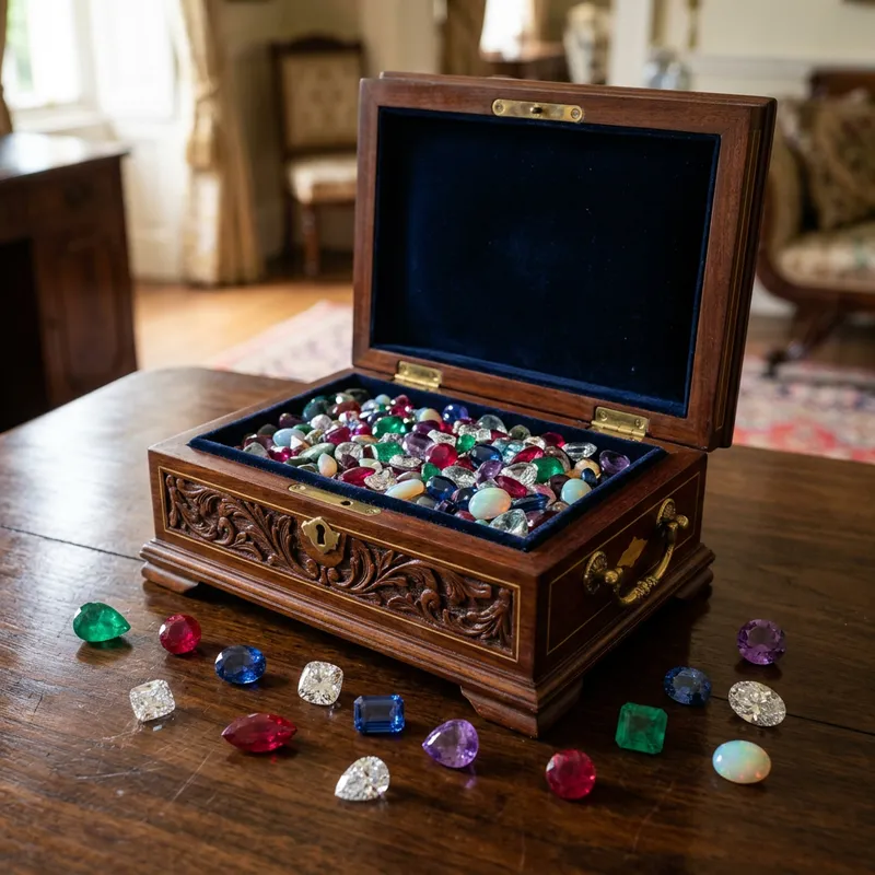 Stunning Jewelry Box with Precious Stones