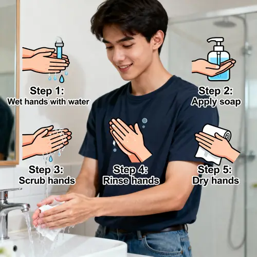 Handwashing Steps for Young Adults