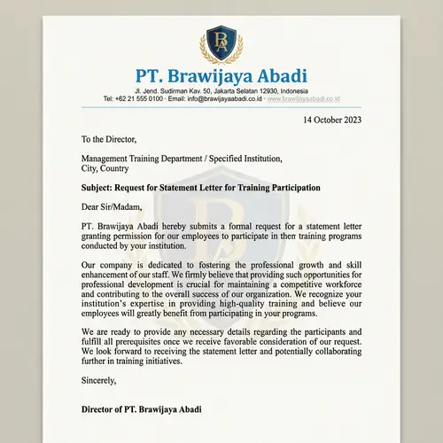 Request for Statement Letter: PT. Brawijaya Abadi