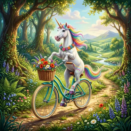 Unicorn on Bicycle - A Magical Adventure