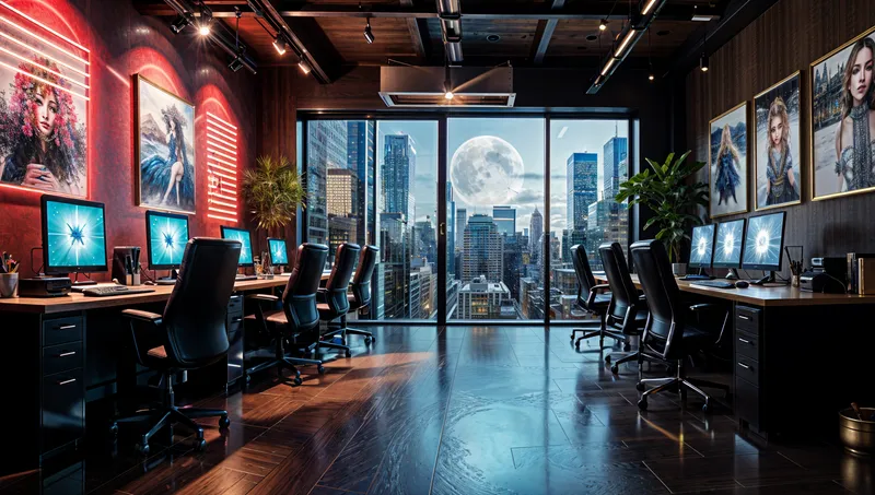 Cyberpunk Office Interior Design Ideas