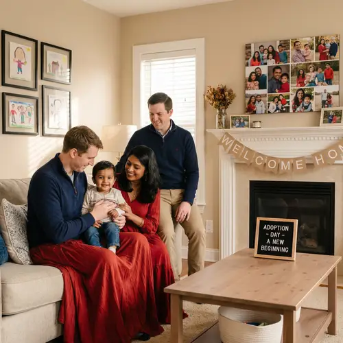 Loving Family Adoption Scene | Joyful Parents Adopting Child