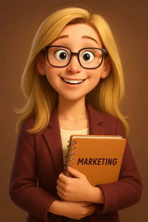 Pixar-Style Marketing Teacher Illustration