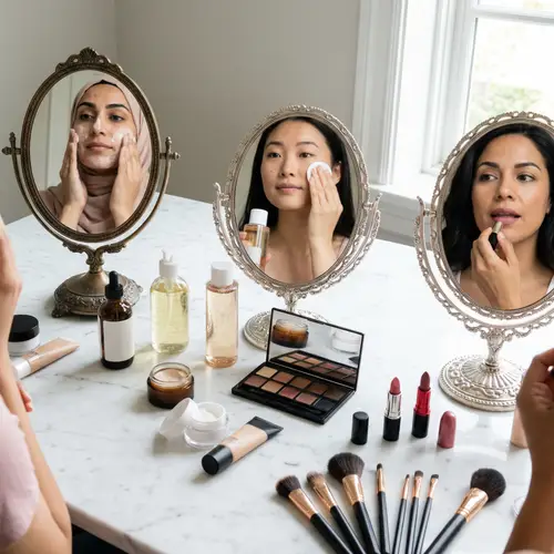 Inclusive Beauty Routine with Skin Care and Makeup | Diverse Cosmetic Application