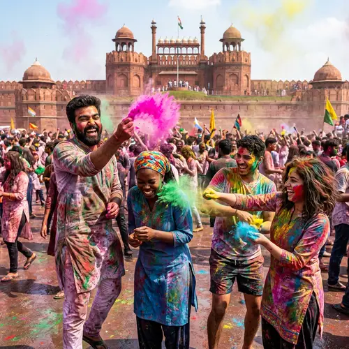 Vibrant Holi Festival Celebration in India