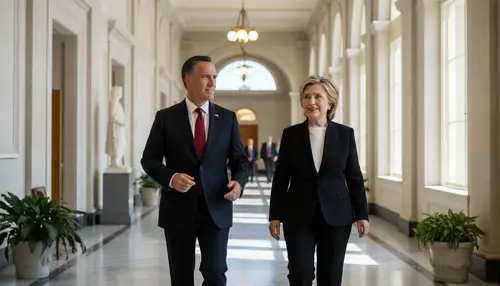 Official Portrait of Romney & Clinton at Capitol
