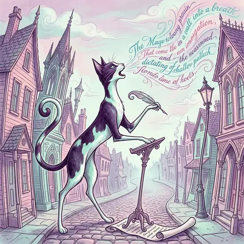 Artistic Black and White Cat in Tim Burton Style