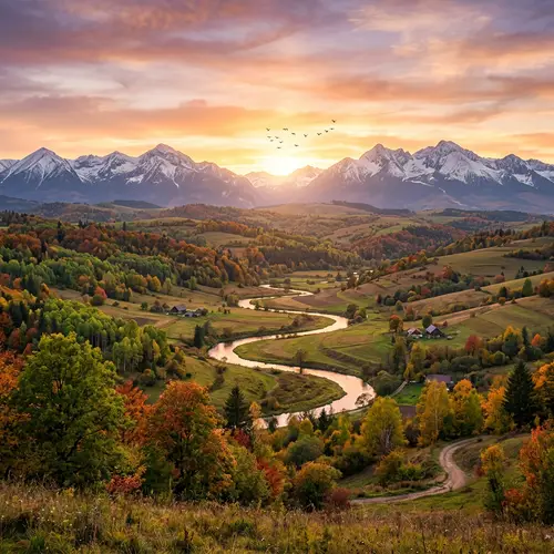 Tranquil 4K Sunset Landscape Wallpaper