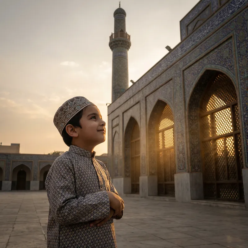 A Boy with Masjid: Capturing Culture and Elegance