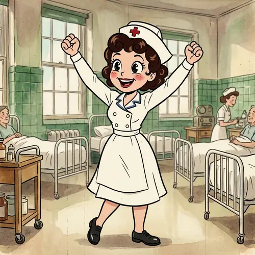 Joyful Female Nurse | Classic Animation Style