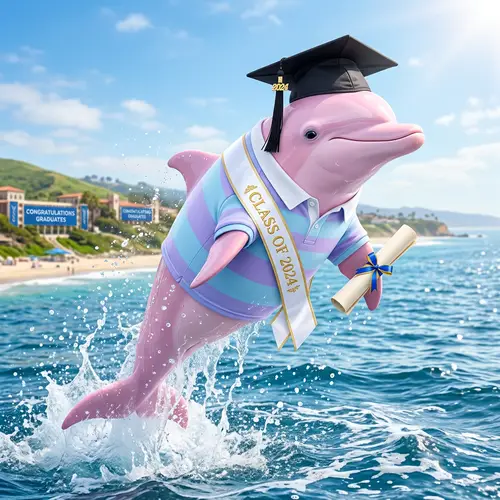 Pastel Pink Dolphin Graduation | Class of 2024