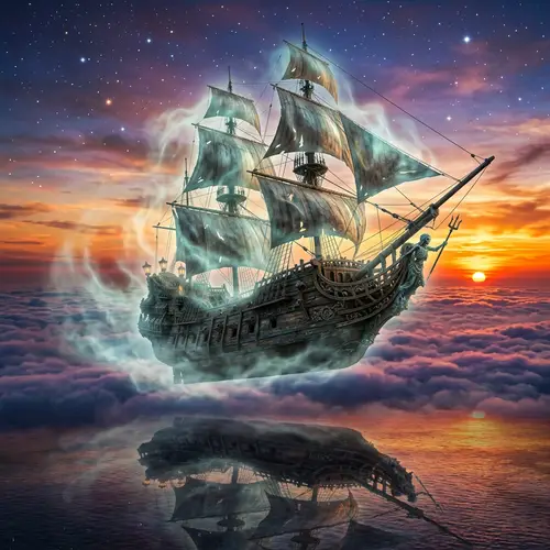 The Flying Dutchman: Legendary Ghost Ship in the Sky