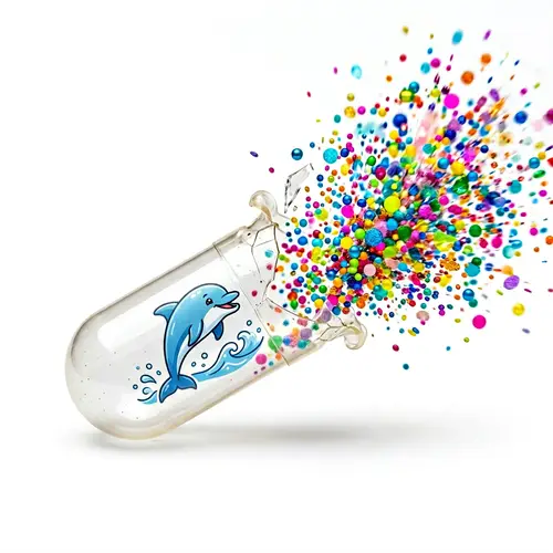 Colorful Empty Gelatine Capsule with Dolphin Design