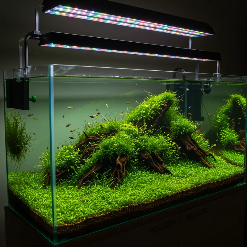 Modern Aquarium with Plant Islands