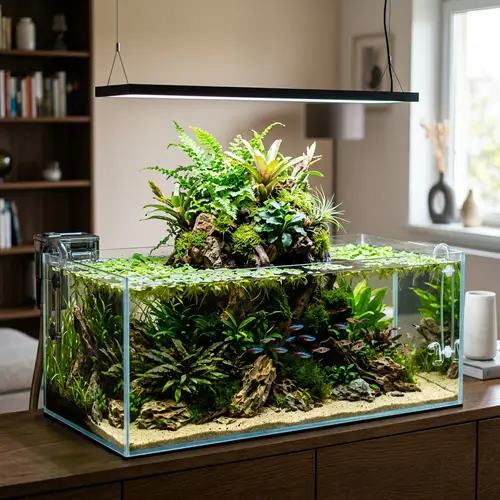 Modern Aquarium with Plant Islands