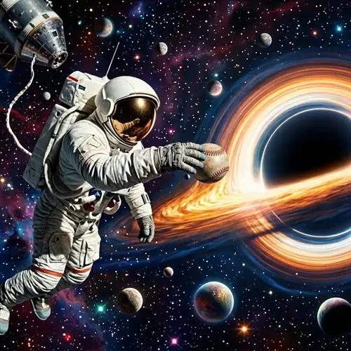 Neil Armstrong Throws a Ball into a Black Hole