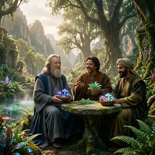 Three Magic Users in a Mythical Oasis
