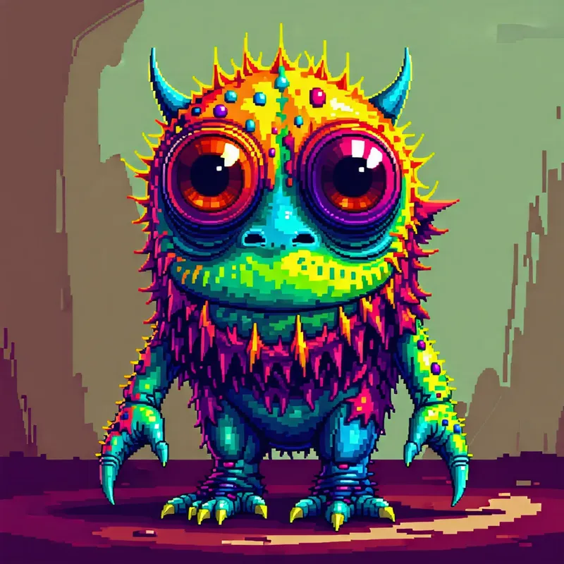 Colorful Tiny Monster Digital Illustration Colorful Tiny Monster Digital Illustration