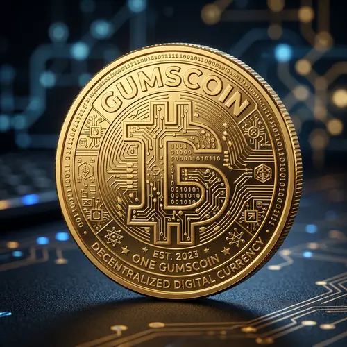 Intricate Gold Gumscoin Design - Digital Style Coin Image