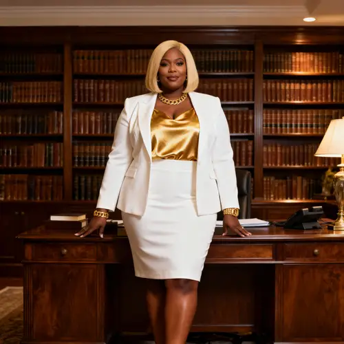 Empowered Black Woman in Elegant Home Office