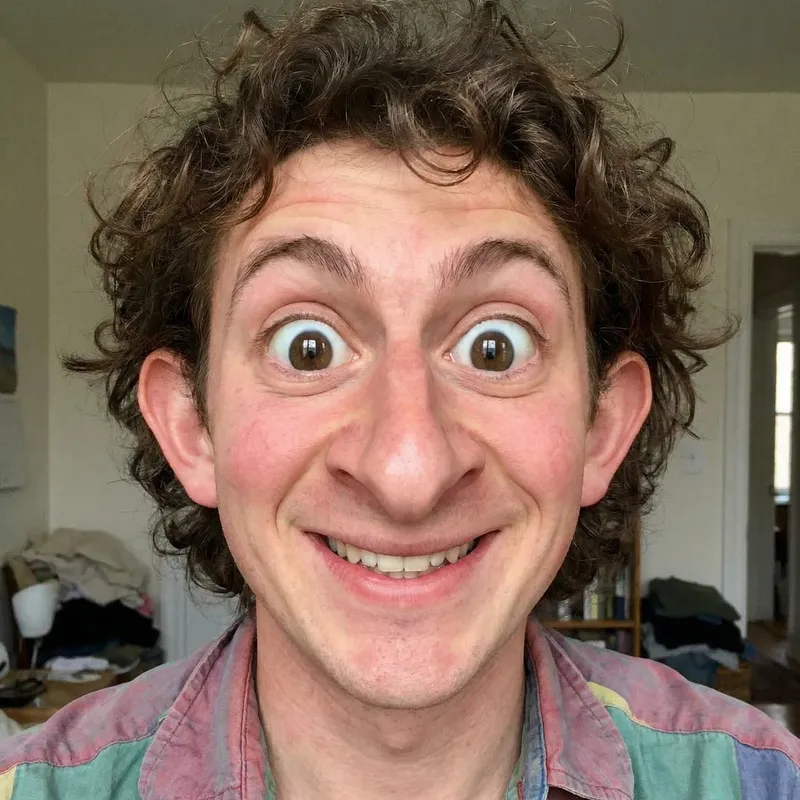 Comedic Face with Exaggerated Features