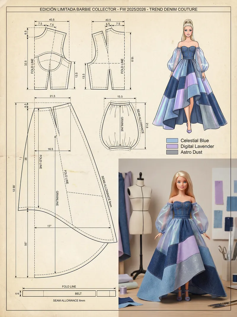 Professional Sewing Pattern for Limited Edition Barbie Dress