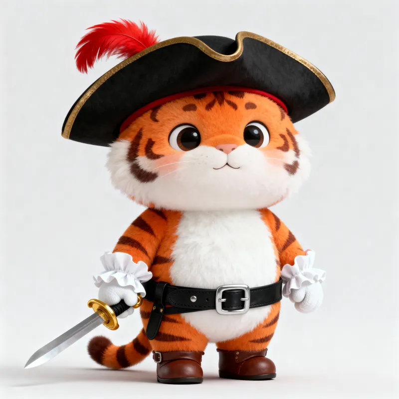 Cute Musketeer Tiger Mascot Design