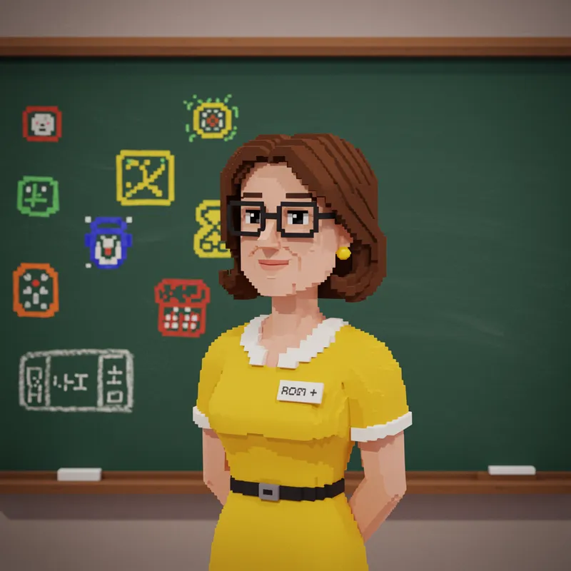 Teacher in Pixel Art - Creative Illustrations