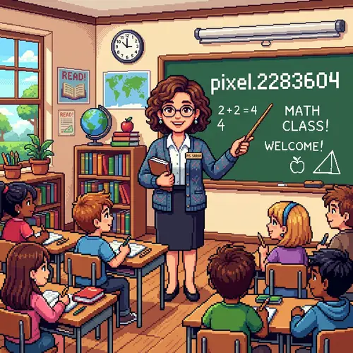 Teacher in Pixel Art - Creative Illustrations