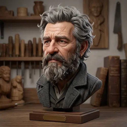3D Caricature of a Bearded Character