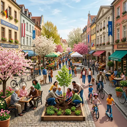 Serene and Prosperous Community | Peaceful Streets Imagery