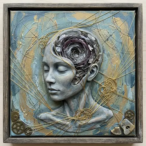 Mixed Media Art: Conscience Representation with Acrylic Painting & Sculpture