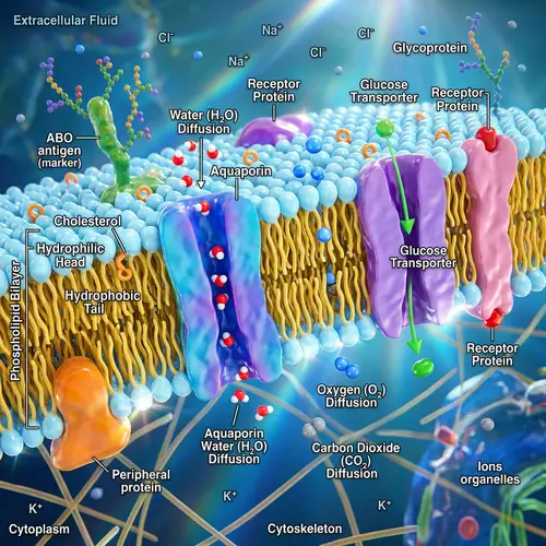 Detailed Biological Cell Membrane Illustration