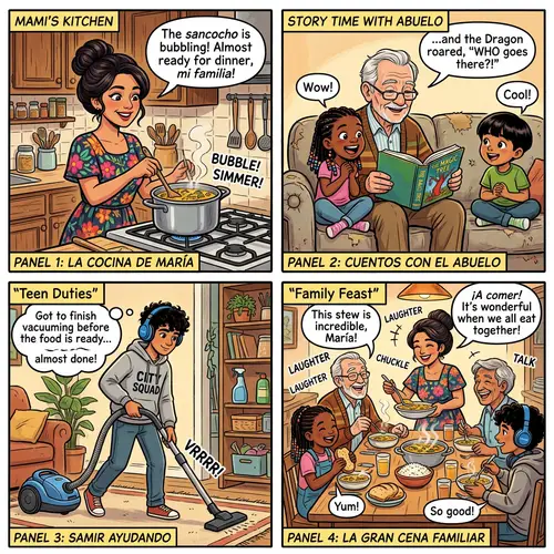 Warm Family Moments Comic Strip