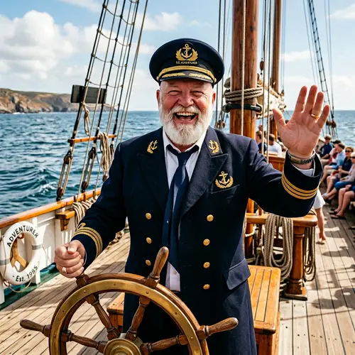 Bald Boat Captain Mascot - Fun Character Design