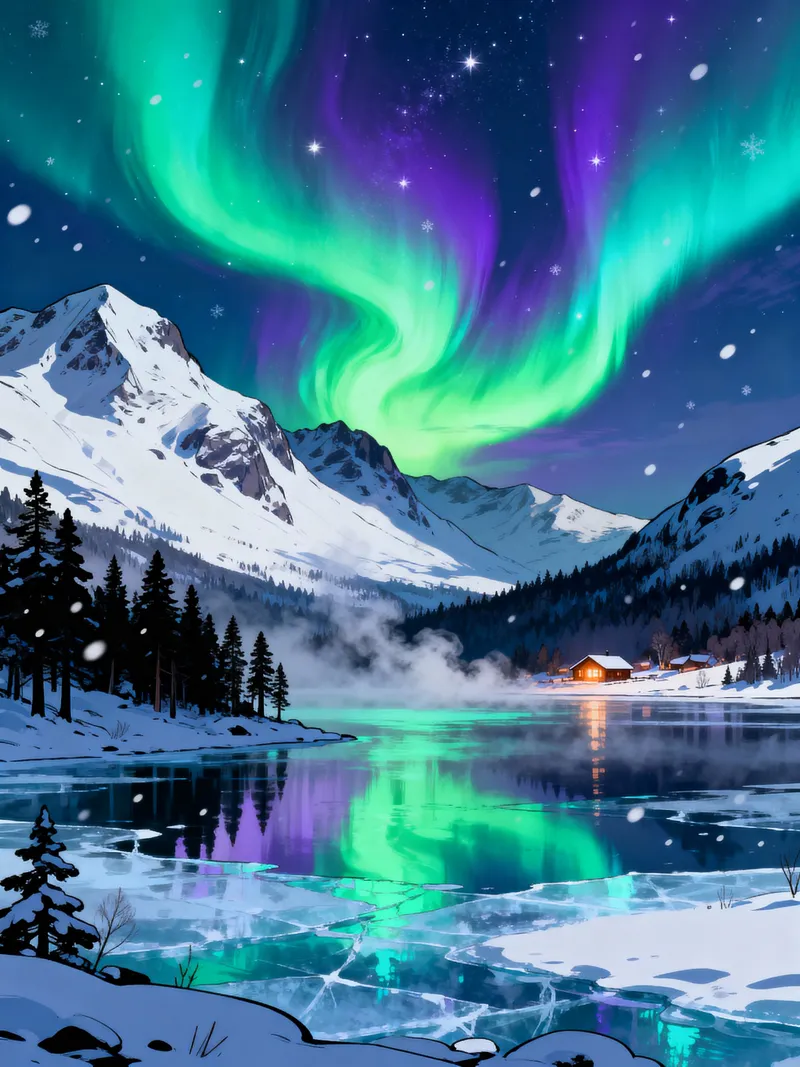 Mesmerizing Aurora Borealis in Scandinavia Art Scene Mesmerizing Aurora Borealis in Scandinavia Art Scene