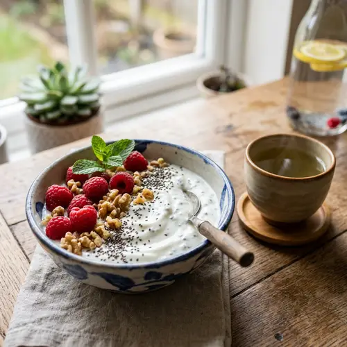 Sugar-Free Greek Yogurt Bowl with Chia Seeds & Nuts
