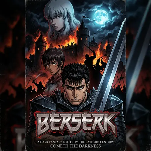 Berserk Fantasy Anime Poster | Medieval Battles Theme