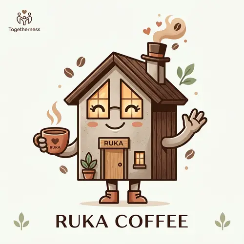 RUKA Coffee Mascot Design - Modern & Welcoming