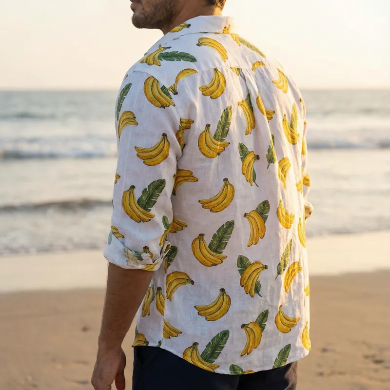 White Shirt with Bananas - Fun & Stylish Fashion