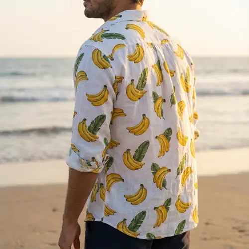 White Shirt with Bananas - Fun & Stylish Fashion