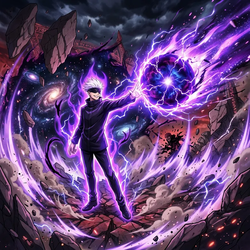 Epic Domain Battle: Gojo's Hollow Purple Attack