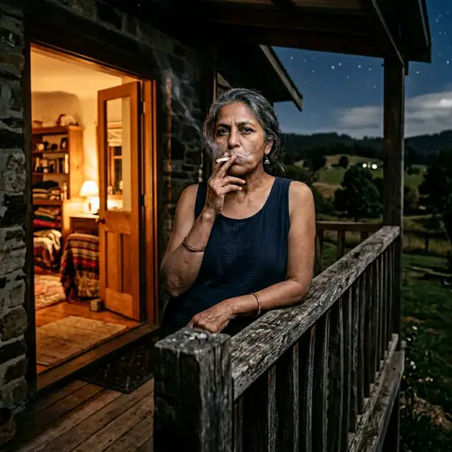 South Asian Woman Embracing Freedom at Night